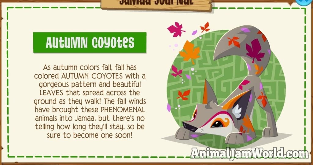Autumn Coyotes in Animal Jam - Codes & More! - Animal Jam World
